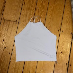 Abercrombie & Fitch White racer back cropped tank top